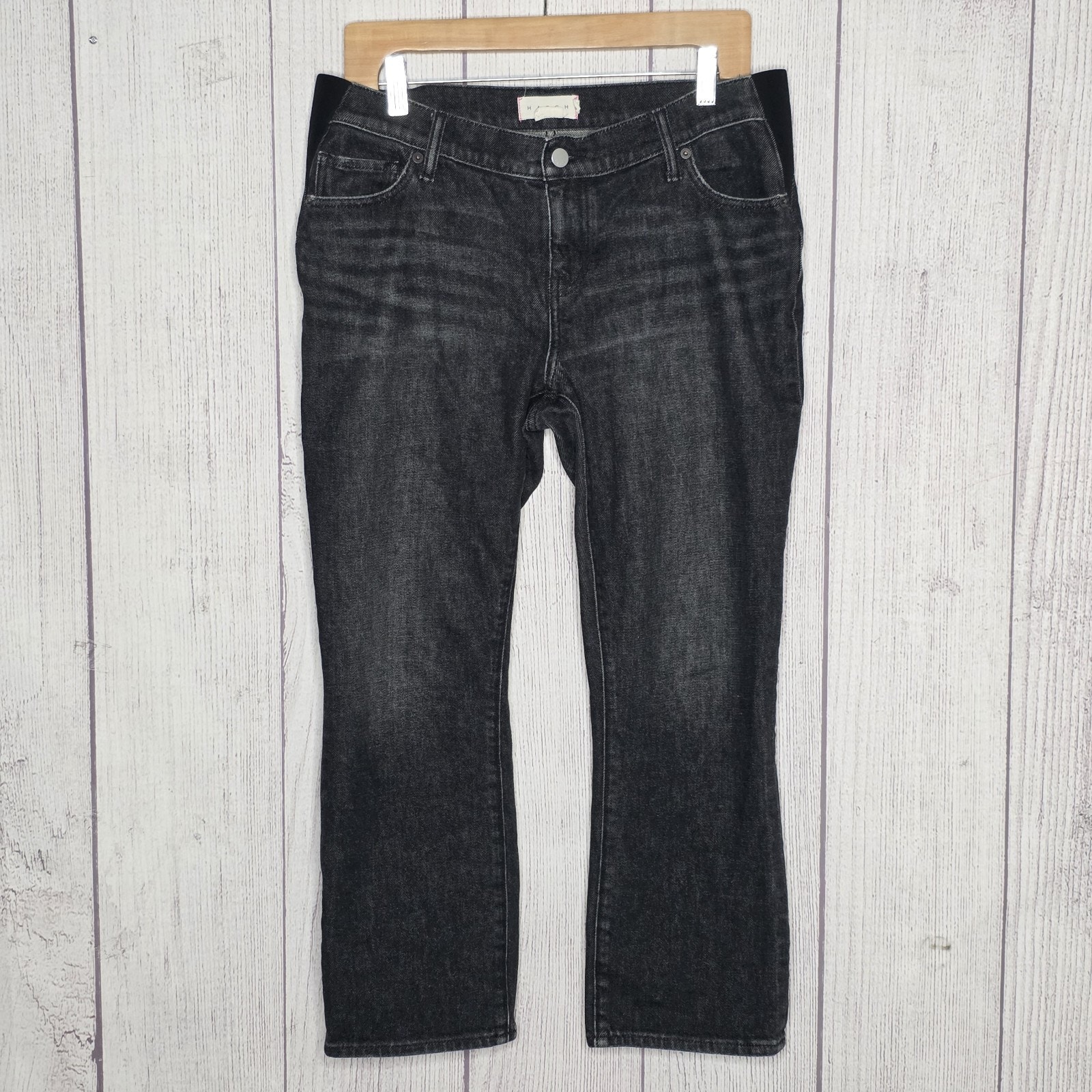 Hatch Maternity Black Wash Jeans Under Belly Panel, Size 29